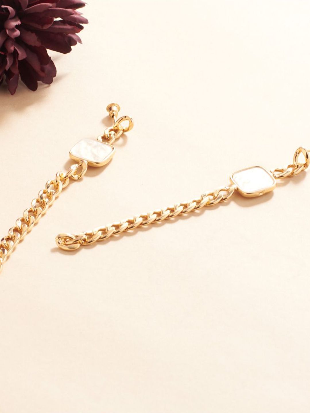 SALTY Gold-Plated Contemporary Drop Earrings