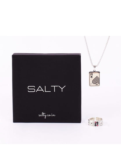 SALTY Ace Chain & Fortunes Card Ring Combo Jewellery Set