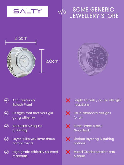 SALTY Stretchable Watch Ring for Girls