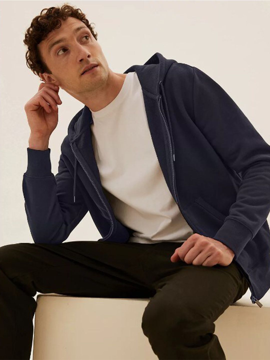Pure Cotton Zip Through Hoodie