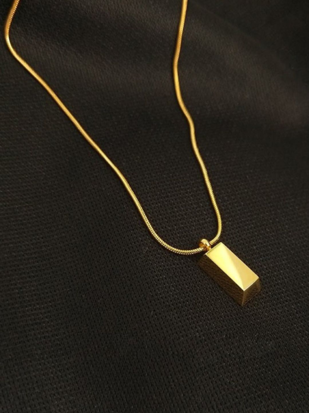 SALTY Men Stainless Steel Geometric Pendant with Chain