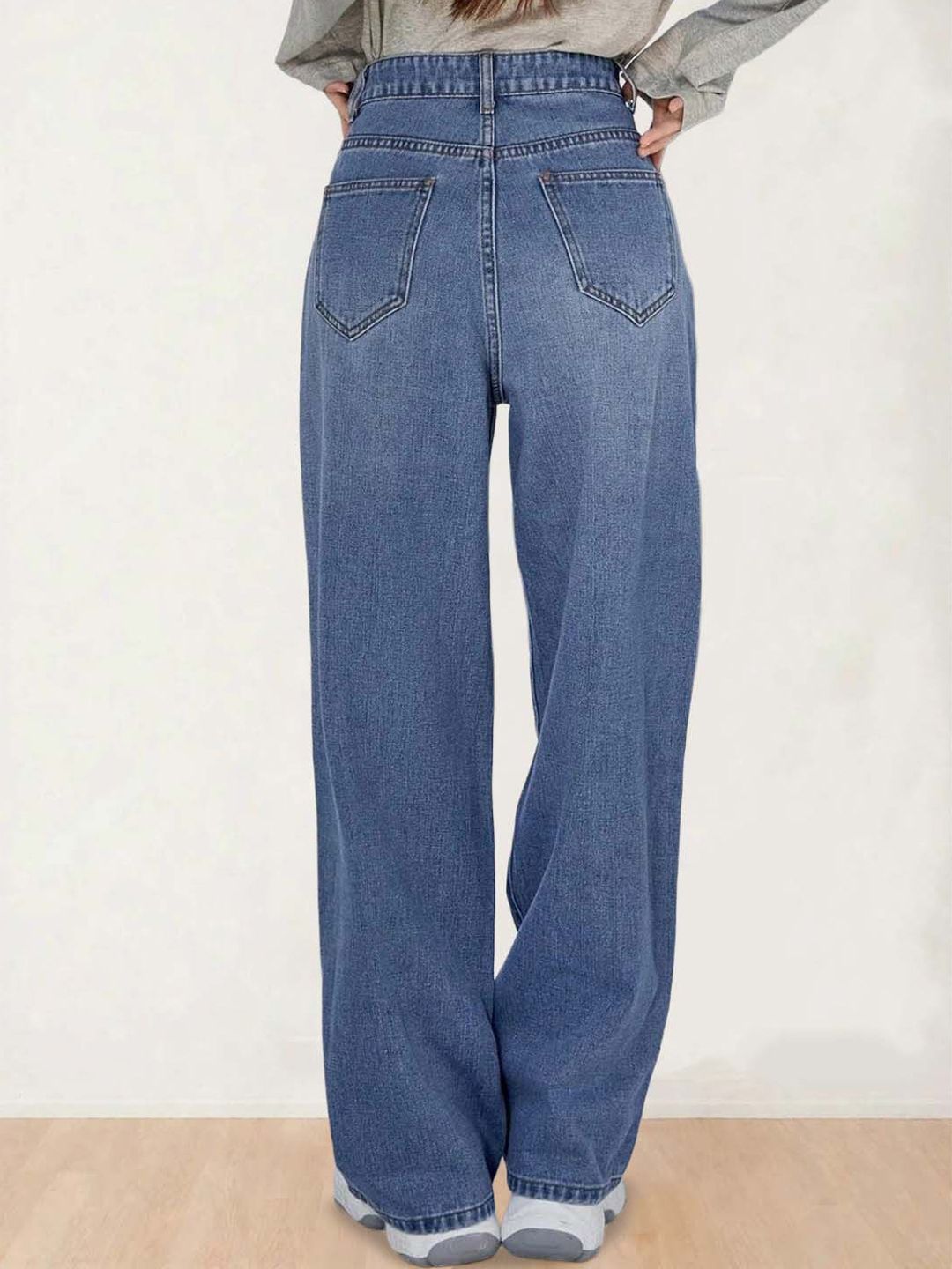 Women Boyfriend Fit High-Rise Stretchable Cotton Jeans