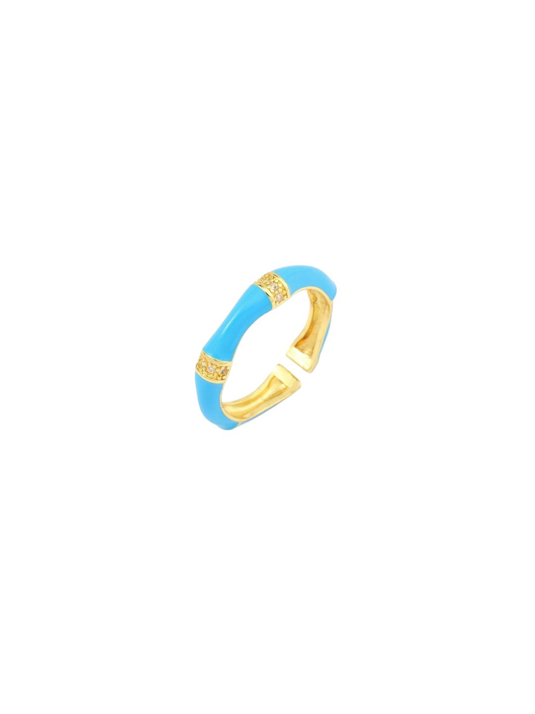 SALTY Stones Studded Honeyed Love Ring