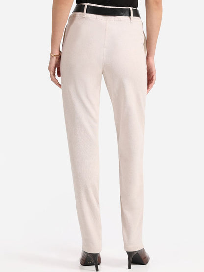 Women Straight Fit High-Rise Chinos Trousers