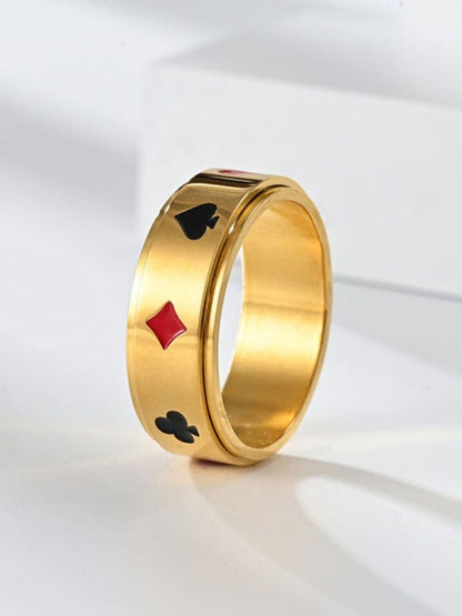 SALTY 92.5 Stainless Steel Card Shark Signet Ring