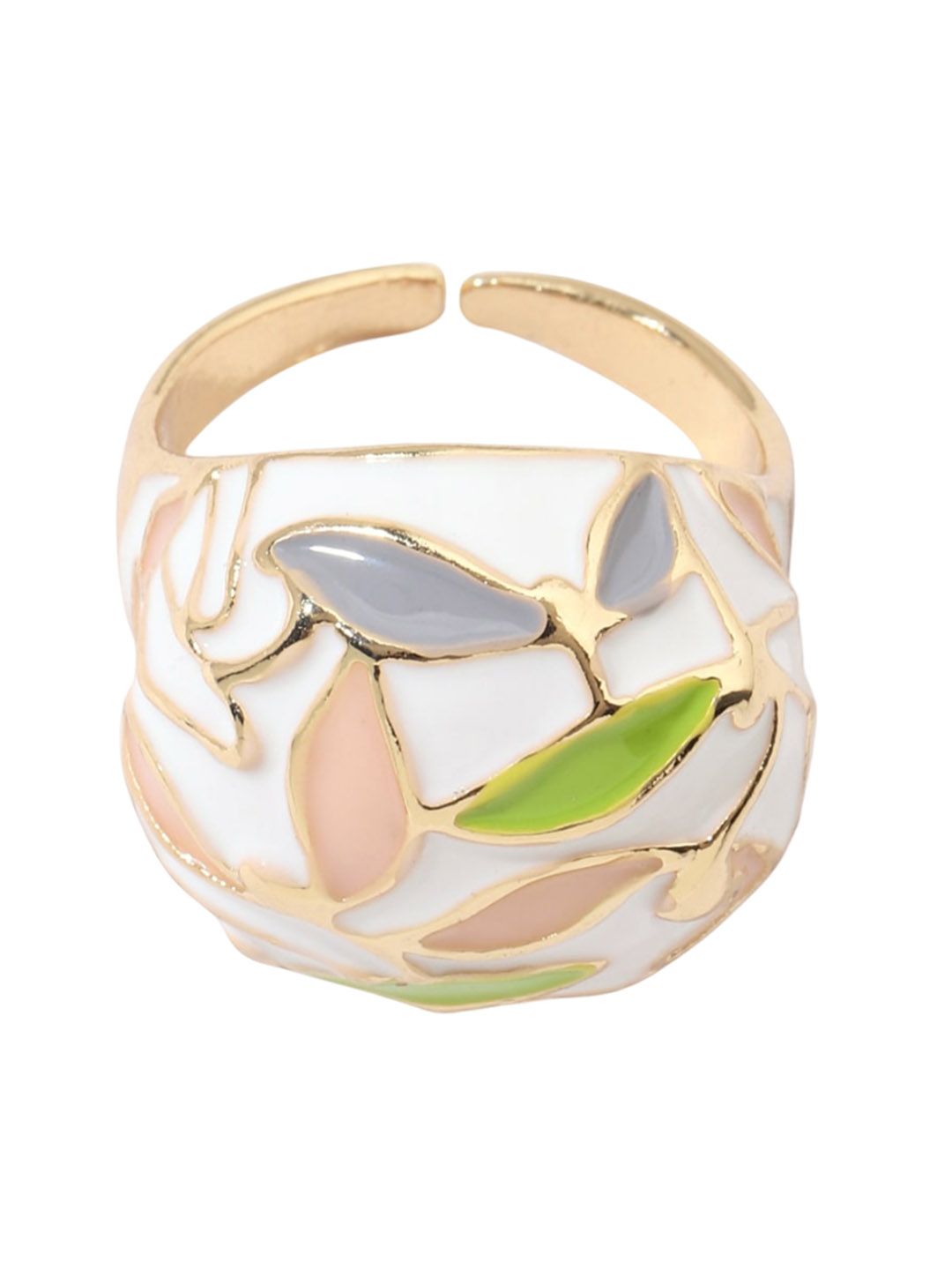 SALTY Leafy Enamel Finger Ring