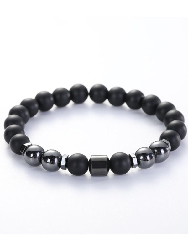 SALTY Men Alabaster Beads-Beaded Elasticated Bracelet