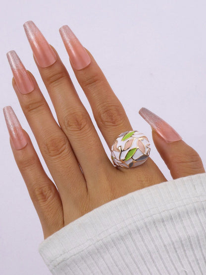 SALTY Leafy Enamel Finger Ring