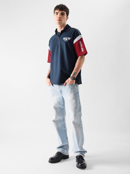 Men Oversized Captain America Navy Blue Tshirts