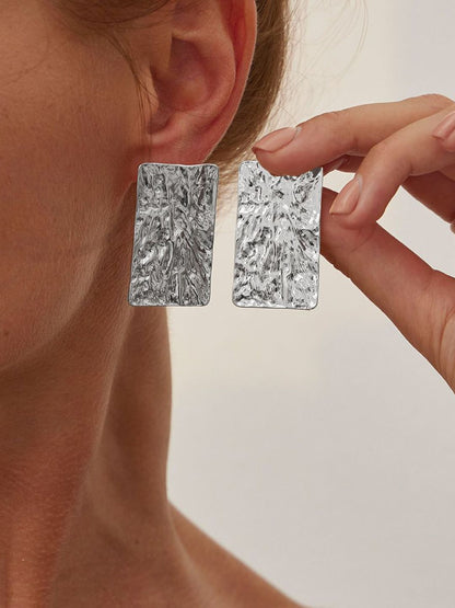 Silver-Plated Square Shaped Studs