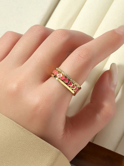 SALTY Stone-Studded Adjustable Finger Ring