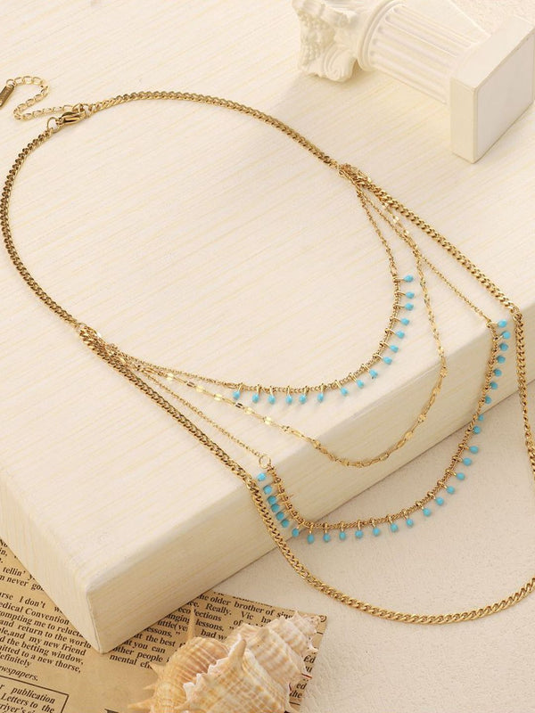 SALTY Sleek Layered Stainless Steel Necklace
