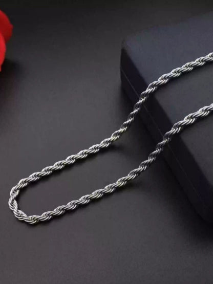 SALTY Men Silver-Toned Minimal Chain