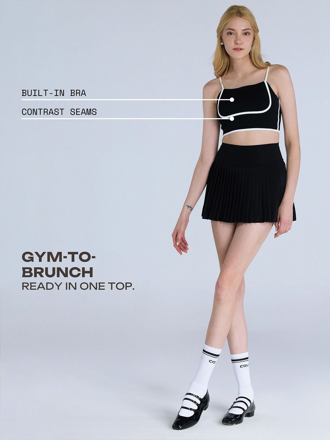 Black Contrast Trim Top