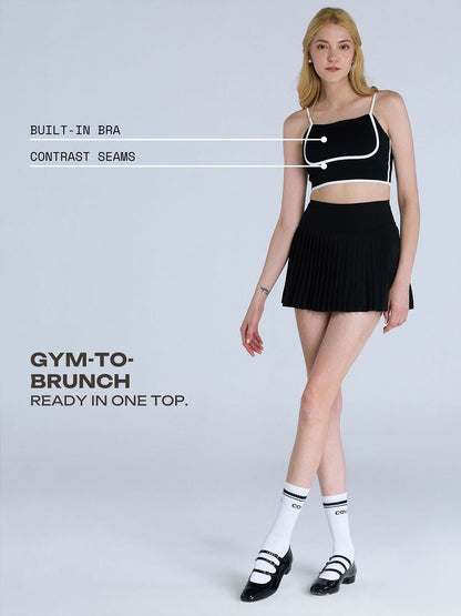 Black Contrast Trim Top