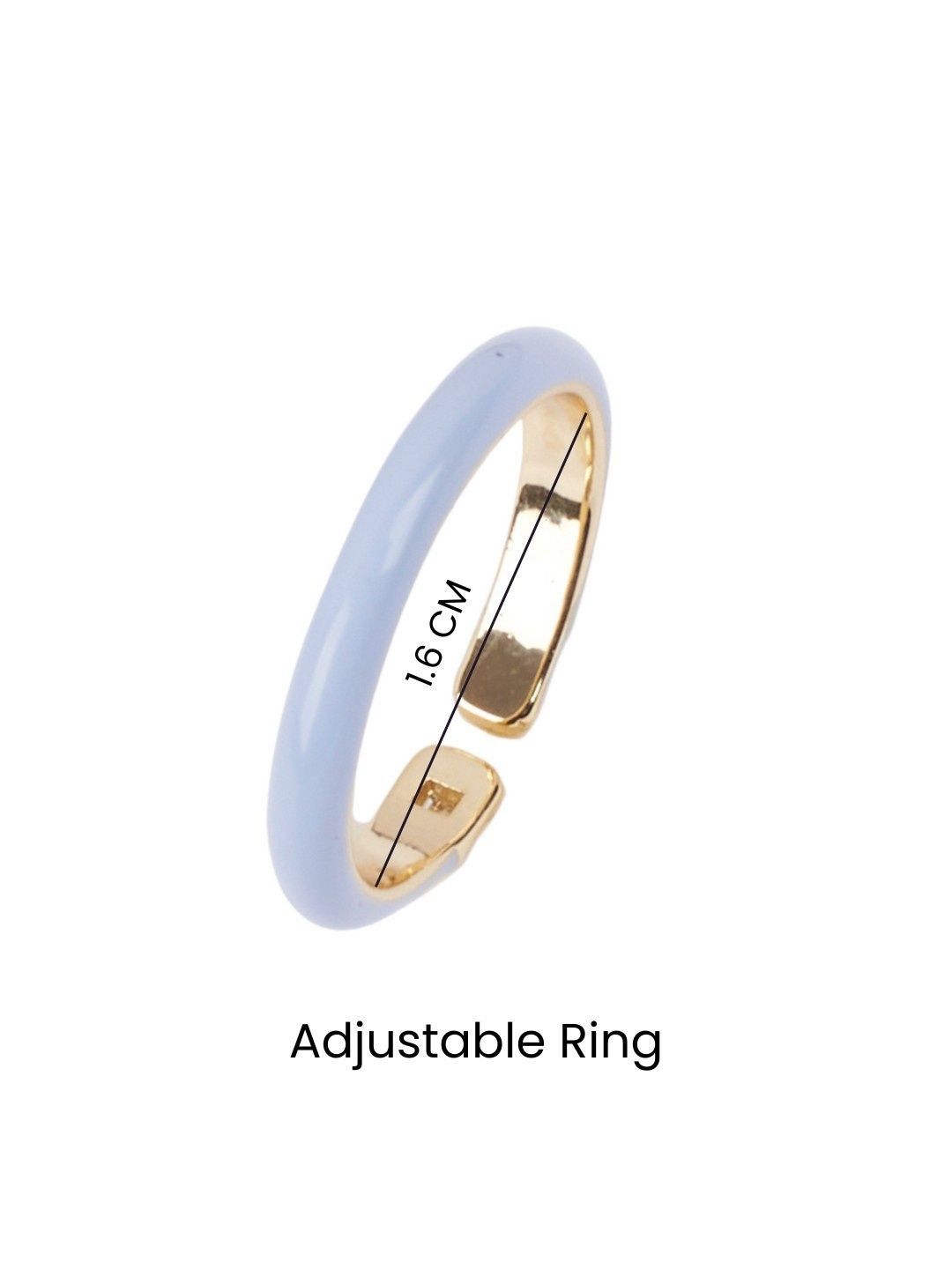 SALTY Gold-Plated & Blue Enamel Crystal Finger Ring