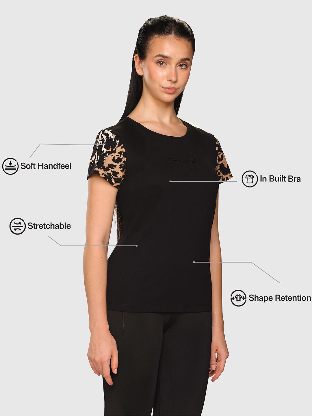 Women Abstract Printed Round Neck T-shirt