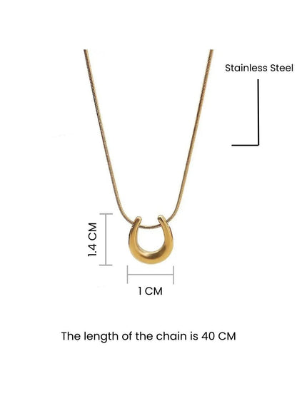 SALTY Stainless Steel Selenophile Geometric Shaped Pendant With Chain