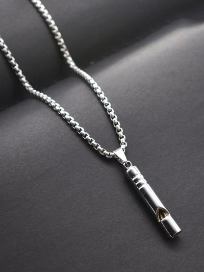 SALTY Pack of 2 Men Viking horn Silver Chain