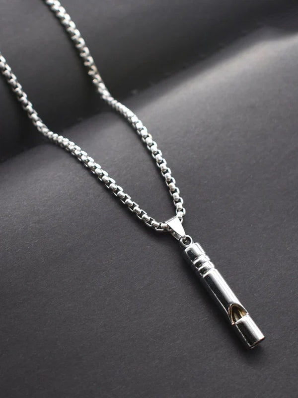 SALTY Pack of 2 Men Viking horn Silver Chain