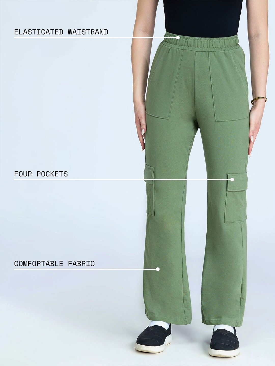 Olive Wide Cargo Joggers