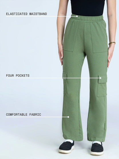 Olive Wide Cargo Joggers