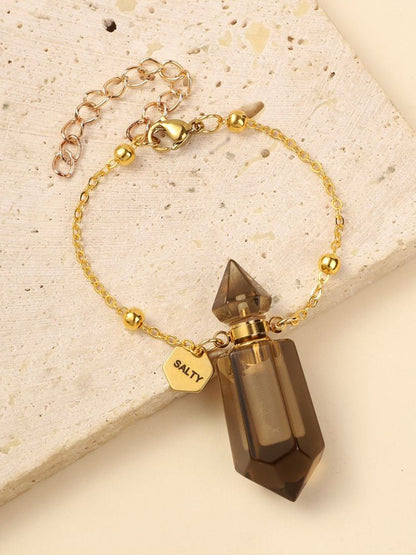 SALTY Women Shungite Perfume Bottle Charm Bracelet