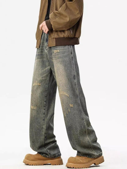 Men Baggy Fit Mid-Rise Dark Jeans