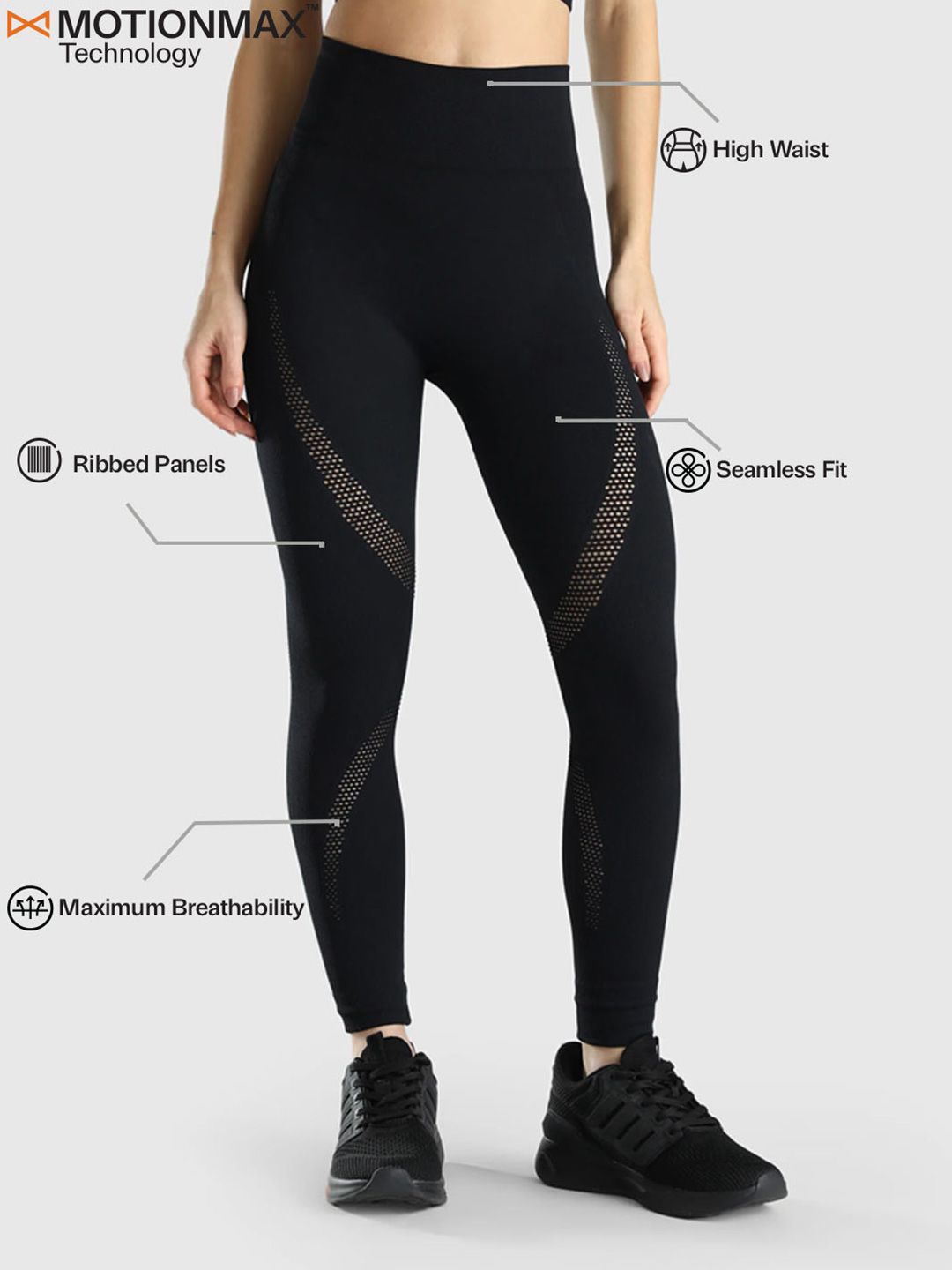 Dry Fit High Rise Seamless Ankle Length Gym Tights