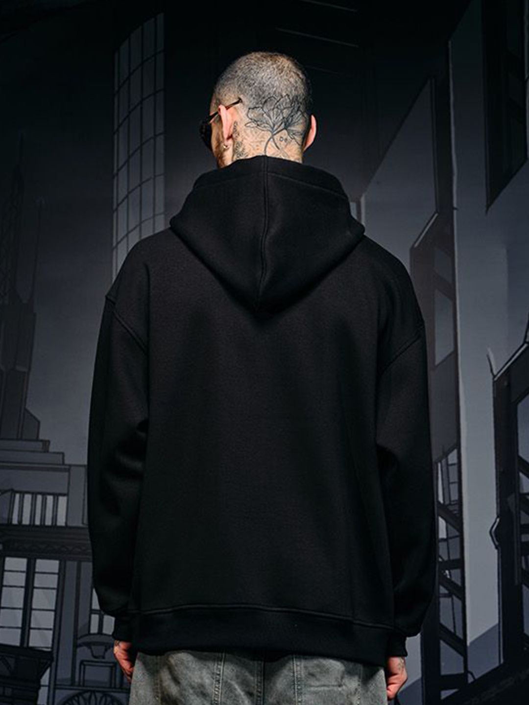 Men Printed Hooded Sweatshirt