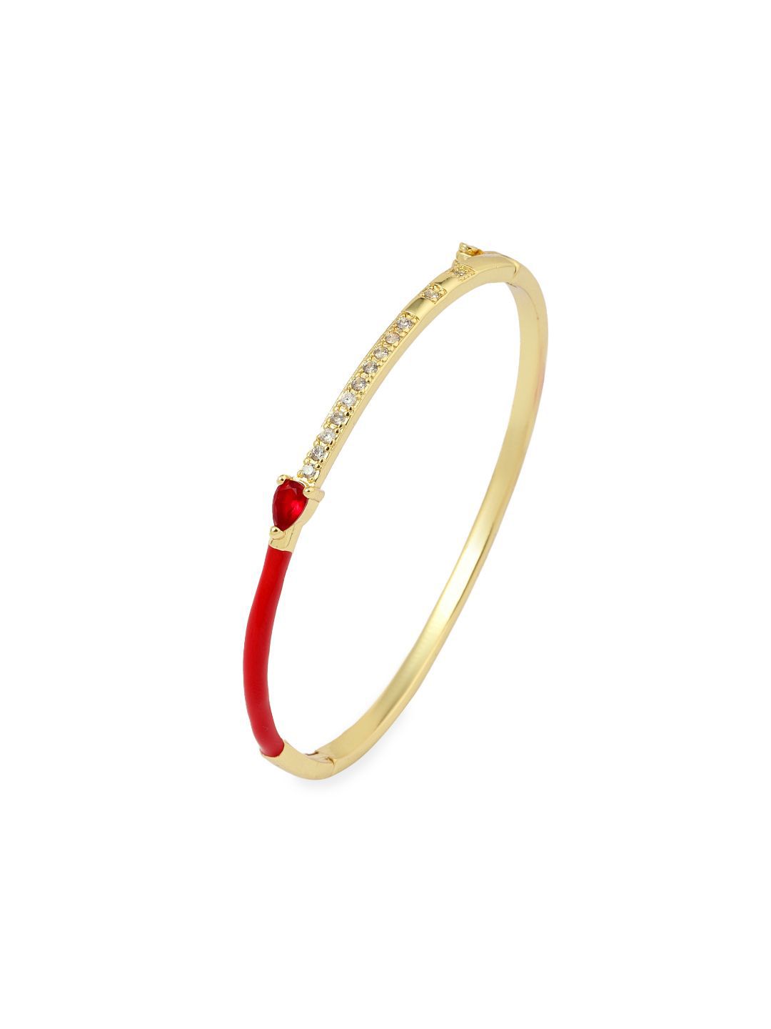 SALTY Gold-Plated Stone Studded Delicate Blossom Bangle-Style Bracelet