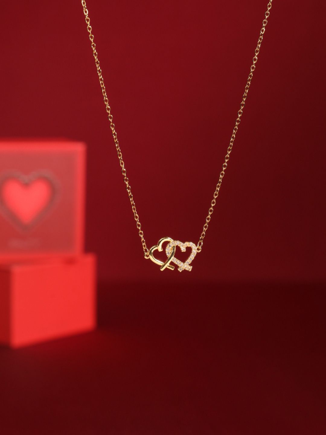 SALTY Stone-Studded Heart-Shaped Necklace