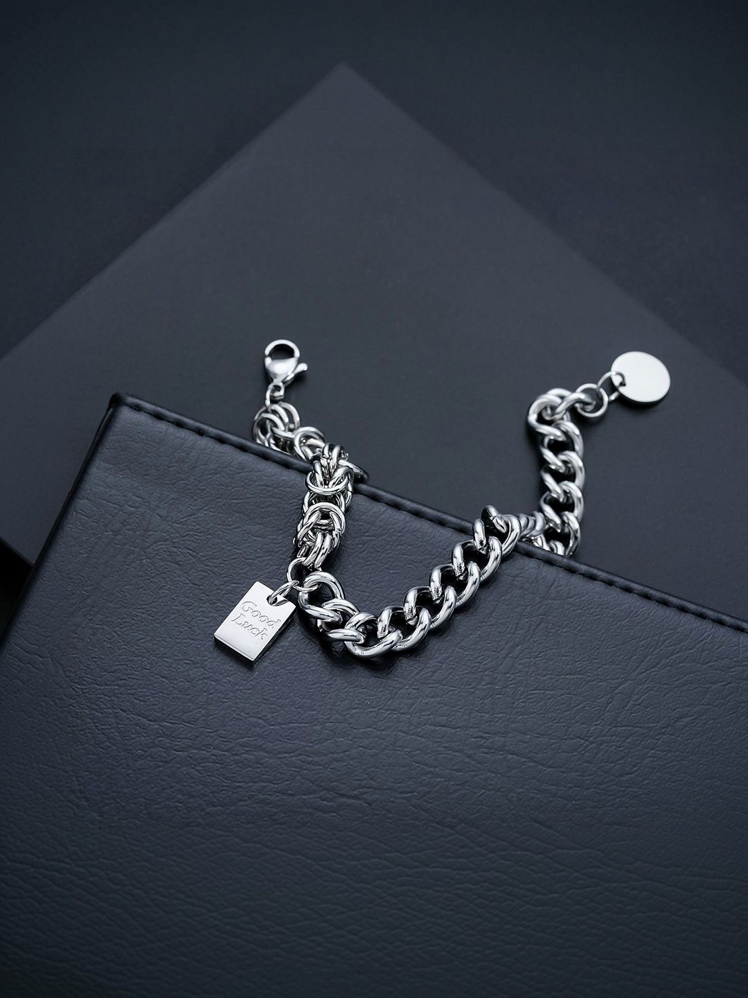 Men Handcrafted Silver-Plated Link Bracelet