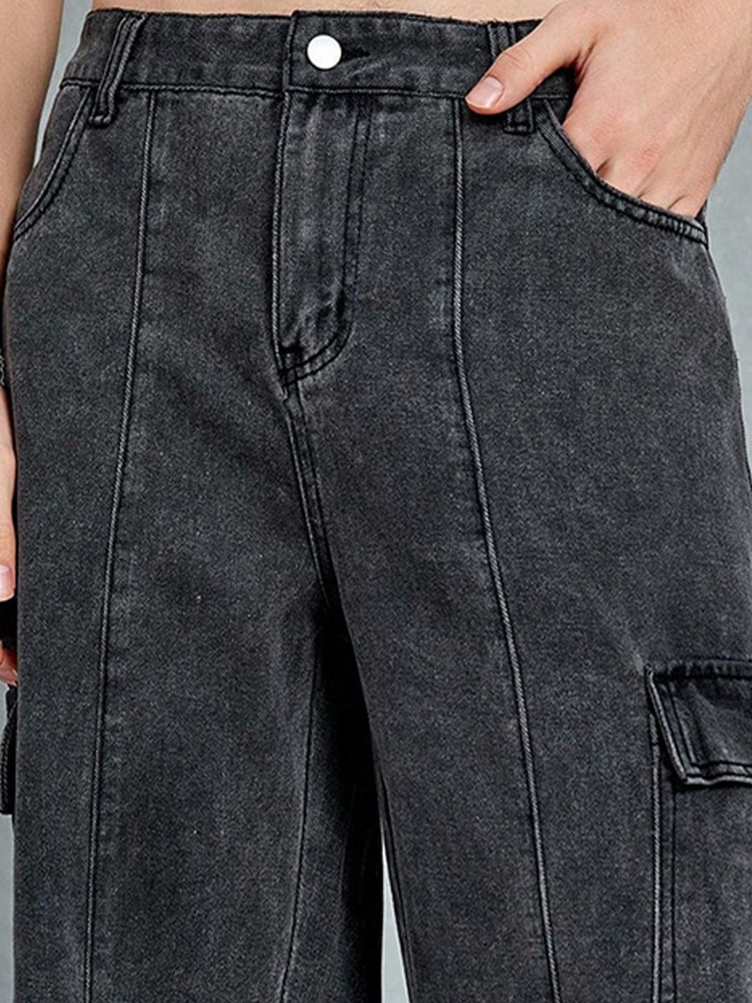Men Low-Rise Stretchable Cargo  Jeans
