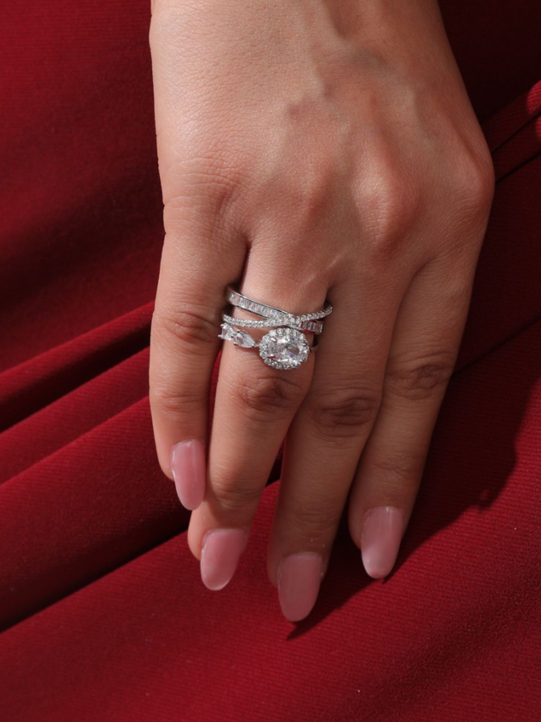 SALTY Royal Diamond Crown Ring For Women & Girls Finger Ring Jewellery Accessories