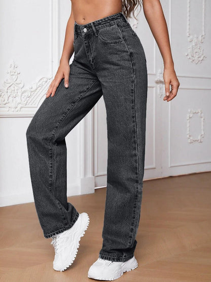 Women Jean Light Fade Wide Leg Stretchable Jeans