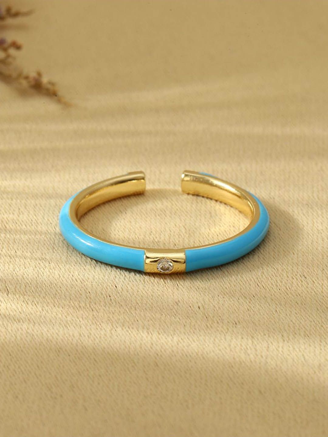 SALTY Stone Studded Adjustable Finger Ring