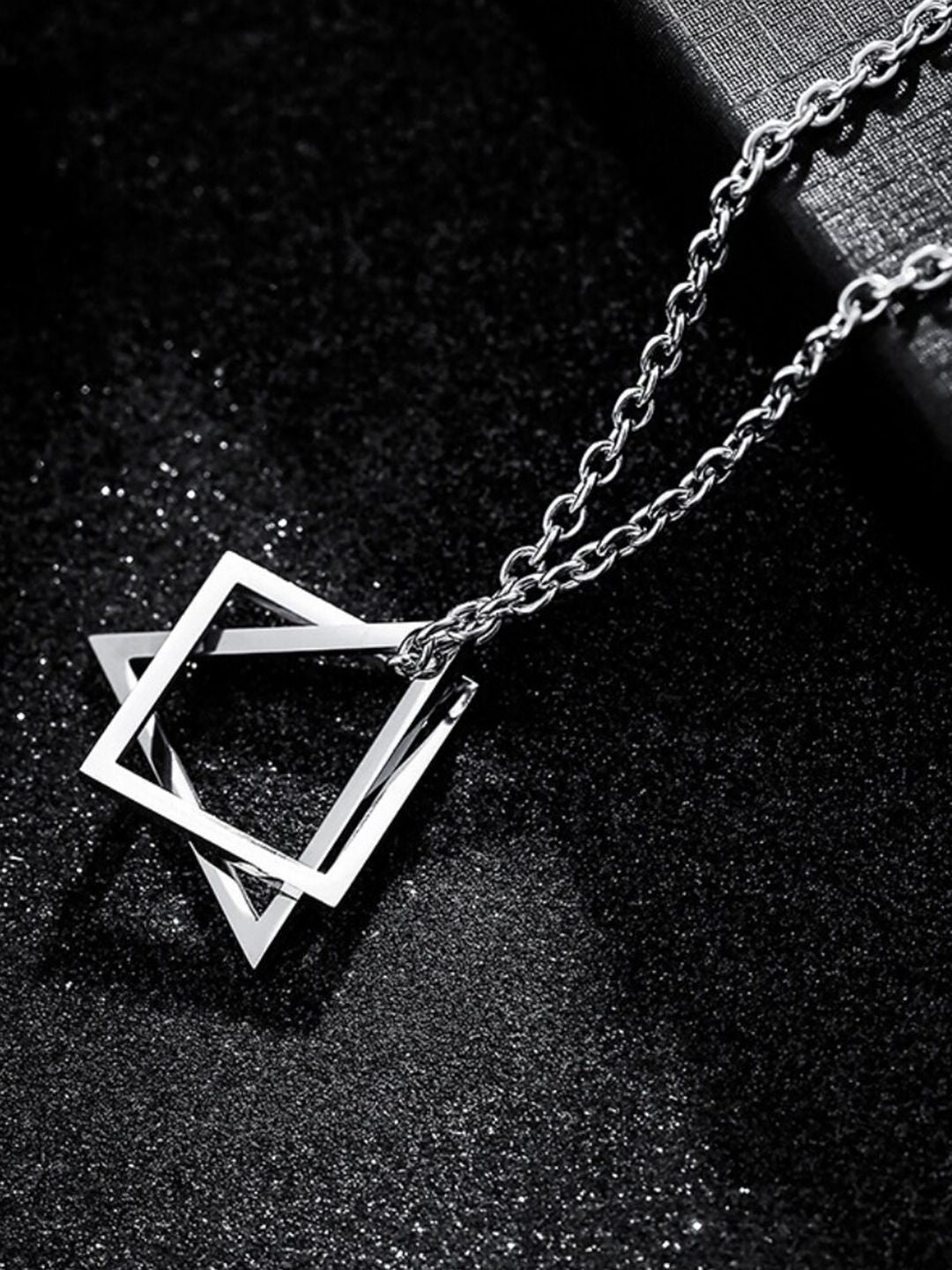 SALTY Stainless Steel Geometric Pendant & Chain
