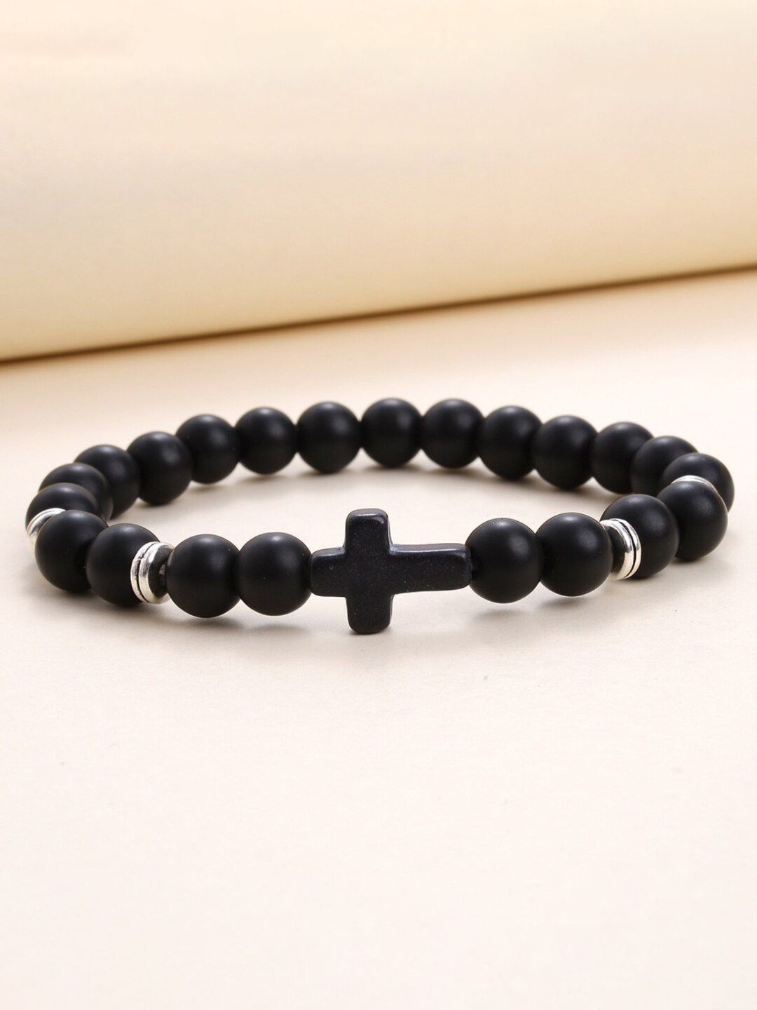 SALTY Men Near God Volcanic Rock-Beaded Elasticated Bracelet