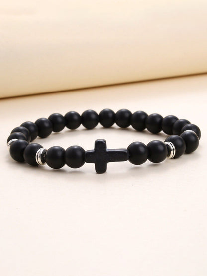 SALTY Men Near God Volcanic Rock-Beaded Elasticated Bracelet