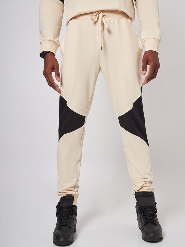 Beirut Beige And Black Patchwork Joggers