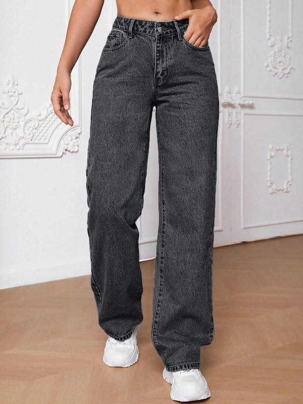 Women Jean Light Fade Wide Leg Stretchable Jeans