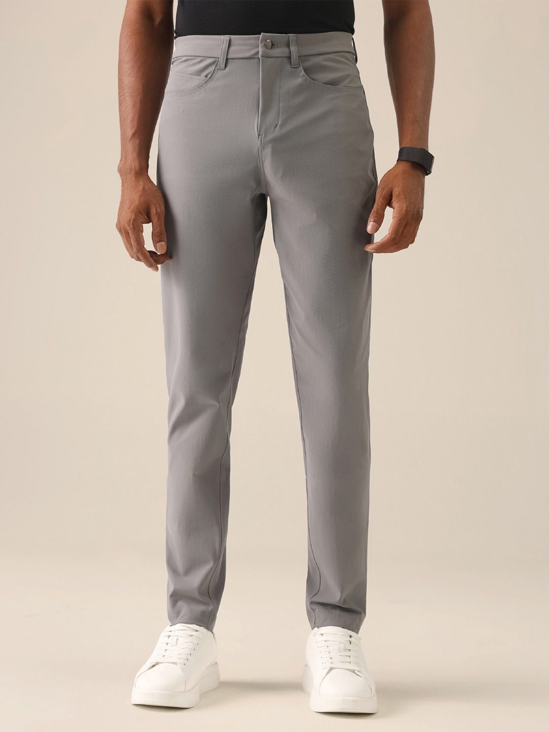 Men's Grey Solid Regular Fit The Legendary Pants