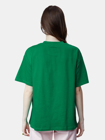 Women Oversized Garfield Green Tshirts