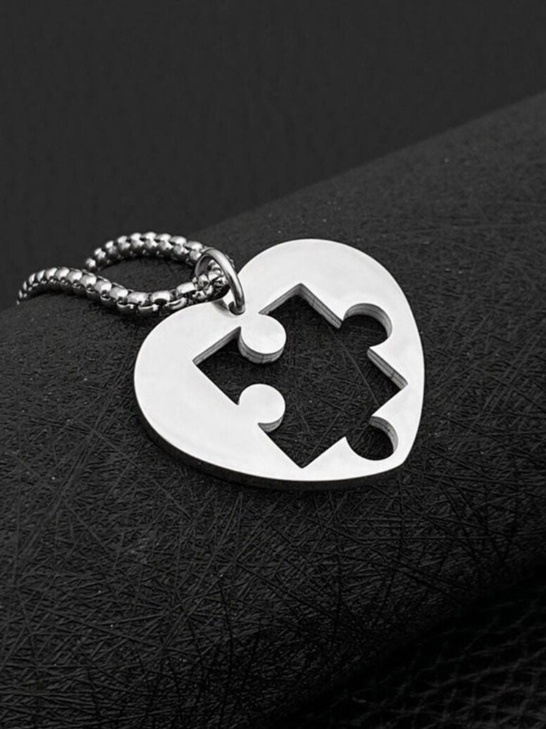 SALTY Women Set Of 2 Stainless Steel Enigmatic Connections Couple Pendants With Chains