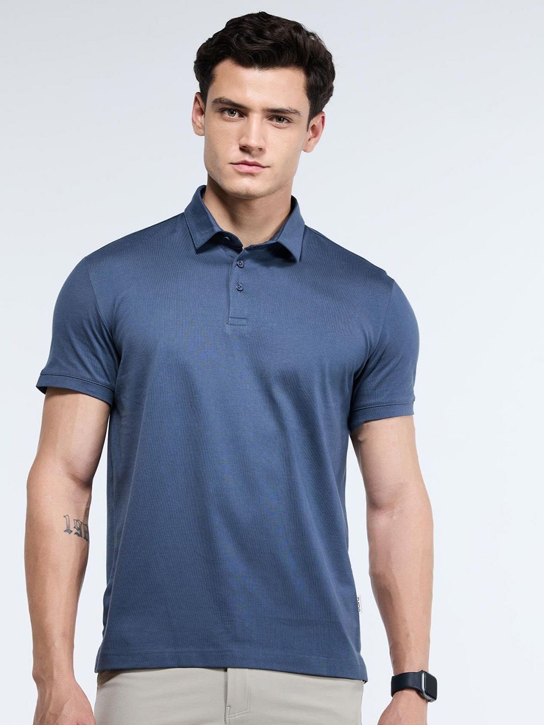 Men Ash Supima Regular Fit Polo T-Shirt
