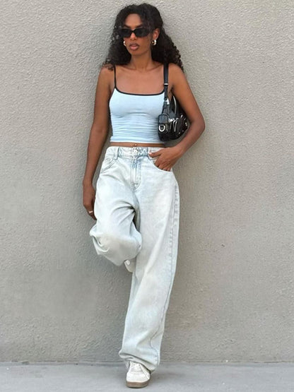 Wide-leg barrel jeans