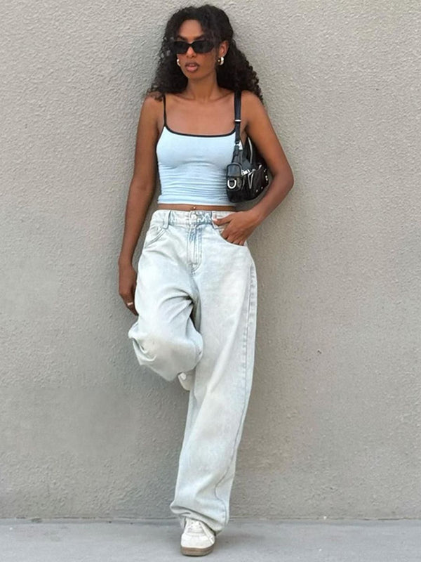 Wide-leg barrel jeans