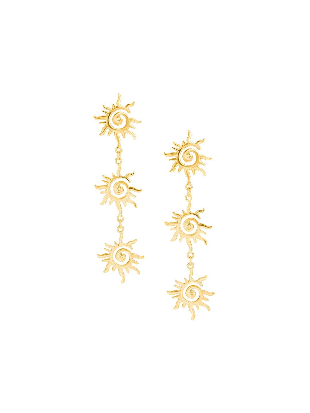 Gold-Plated Contemporary Drop Earrings