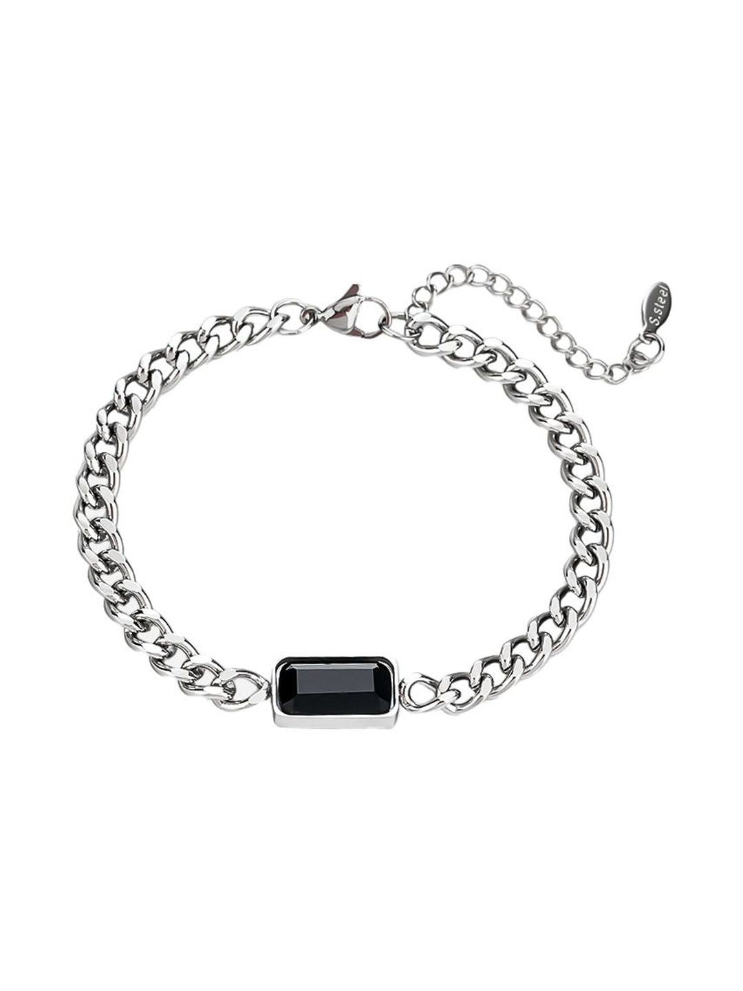Men Handcrafted Silver-Plated Link Bracelet